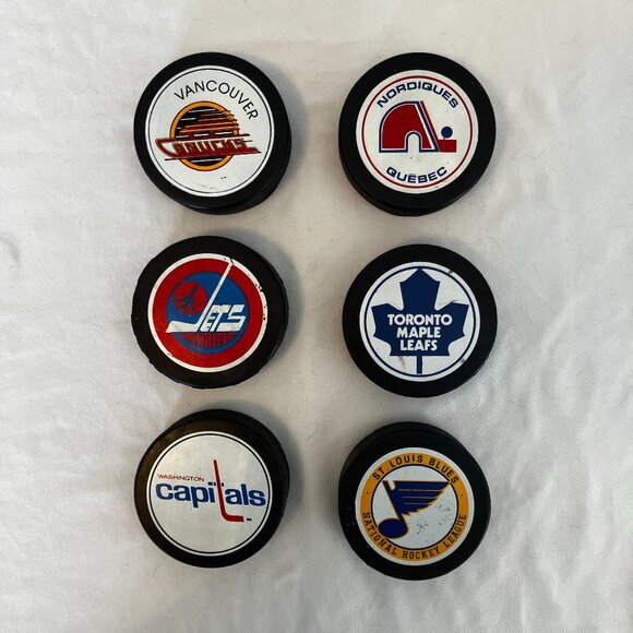 1980's Vintage TEXACO NHL TEAM Puck Set 22 Hockey Game Pucks Viceroy Canada - Picture 5 of 5